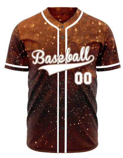 Custom Gold Brown Starry Sky Baseball Jersey