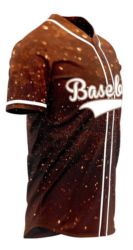 Custom Gold Brown Starry Sky Baseball Jersey