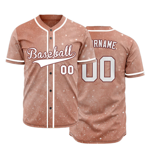 Custom Gray Pink White Starry Sky Baseball Jersey