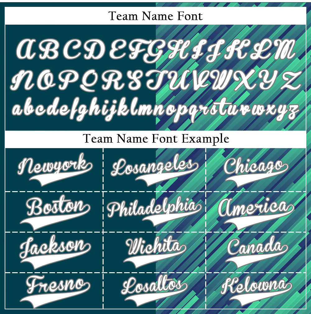 Custom Green Blue Diagonal Line Half Baseball Jersey