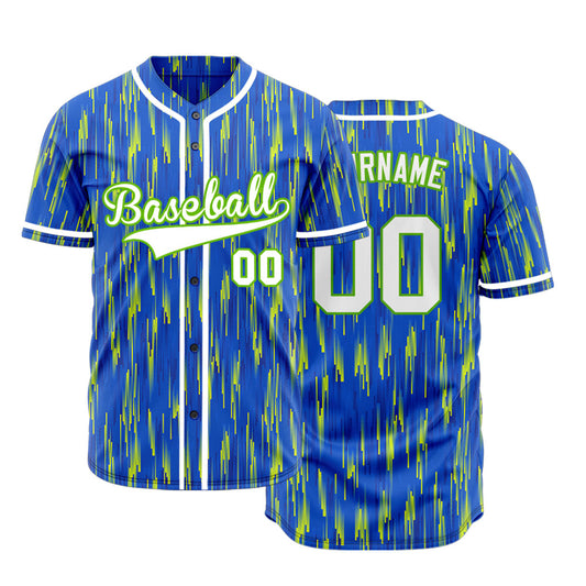 Custom Green Blue Lines Baseball Jersey