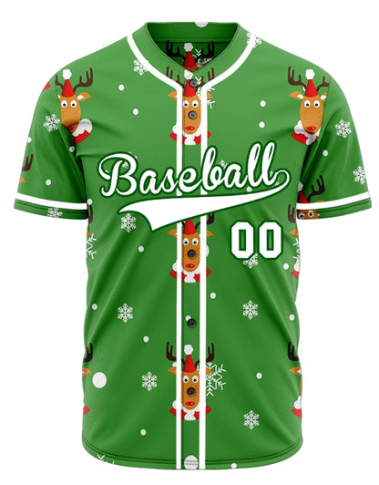 Custom Green Deer Baseball Jersey