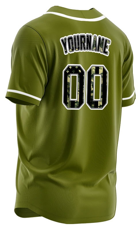 Custom Green Flag Dark Green Baseball Jersey