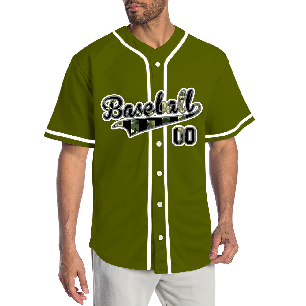 Custom Green Flag Dark Green Baseball Jersey