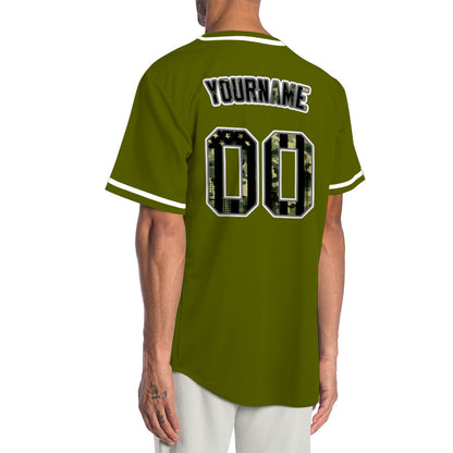 Custom Green Flag Dark Green Baseball Jersey