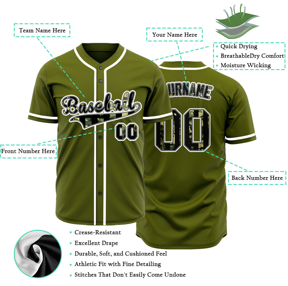 Custom Green Flag Dark Green Baseball Jersey