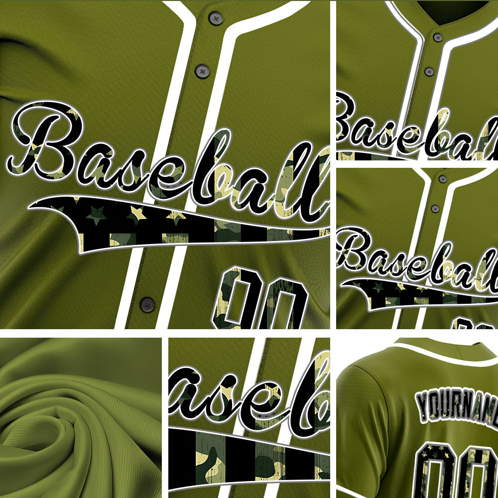 Custom Green Flag Dark Green Baseball Jersey