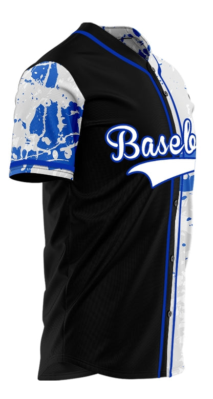 Custom Grey Blue Incomplete Veins Half Baseball Jersey