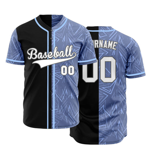 Custom Grey Purple Half Baseball Jersey