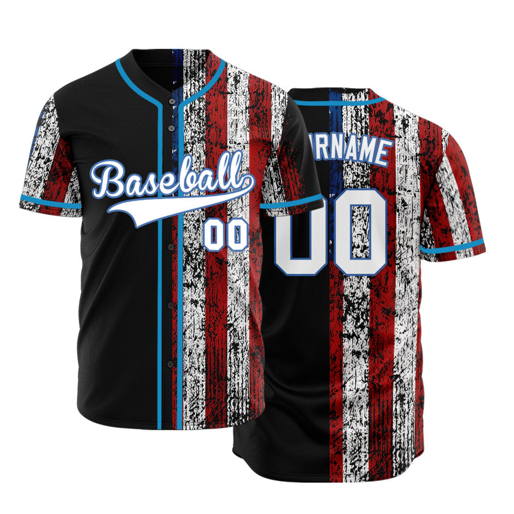 Custom Half Old Flag Baseball Jersey