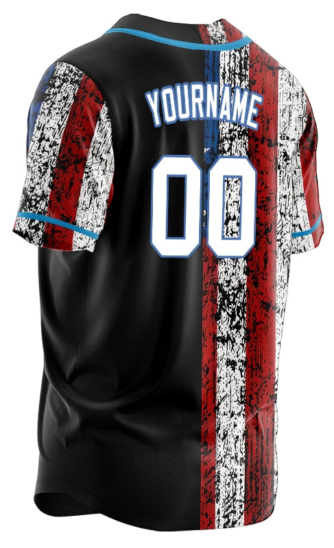 Custom Half Old Flag Baseball Jersey