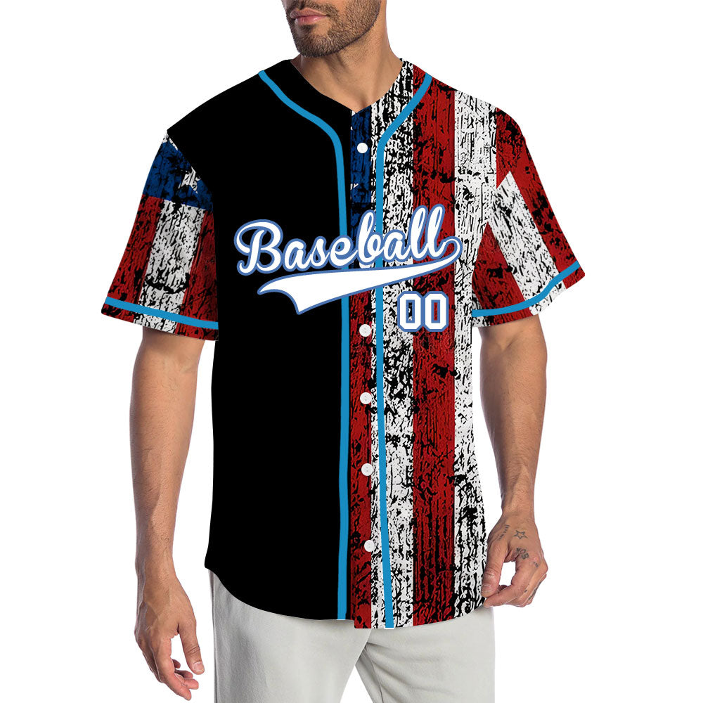Custom Half Old Flag Baseball Jersey