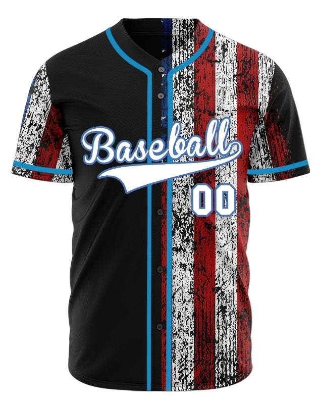 Custom Half Old Flag Baseball Jersey