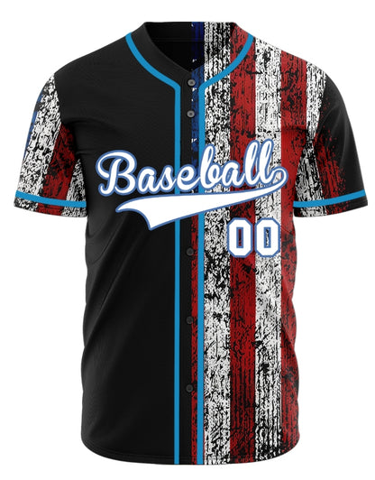 Custom Half Old Flag Baseball Jersey