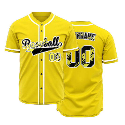 Custom Ink And Yellow Black Baseball Jersey