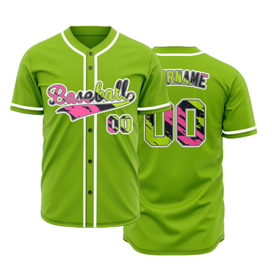 Custom Ink Green And Pink Baseball Jersey