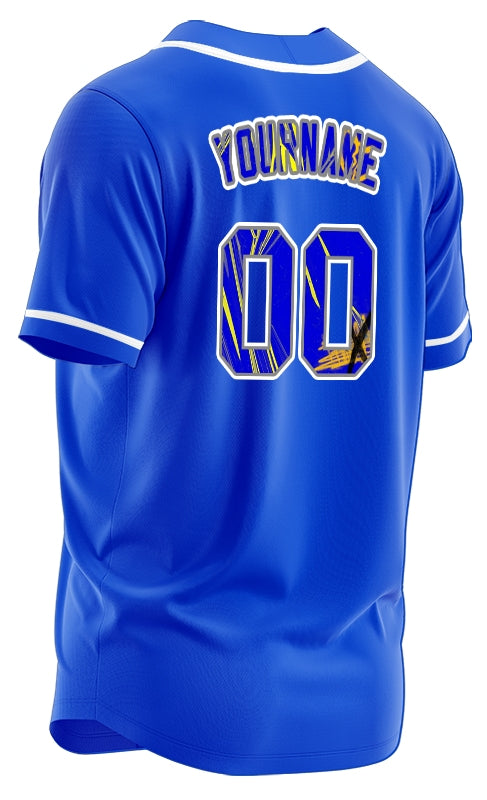 Custom Ink Green Blue Graffiti Baseball Jersey