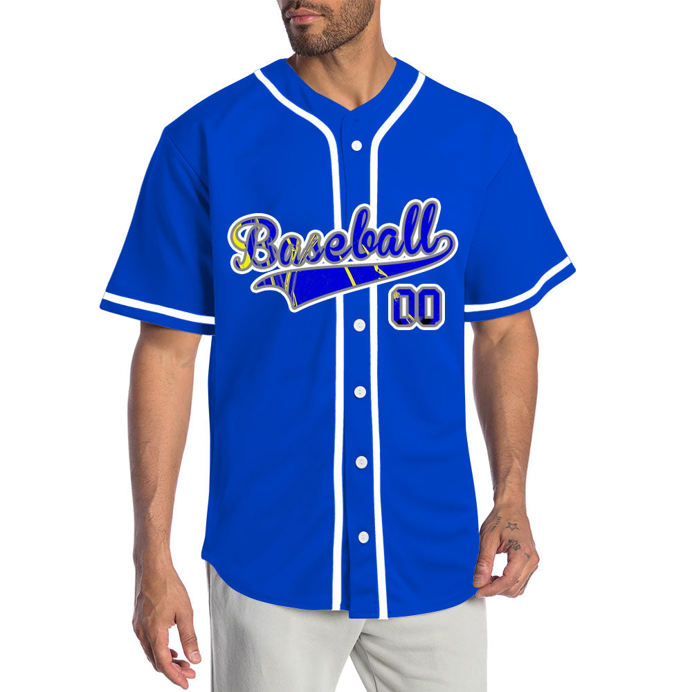 Custom Ink Green Blue Graffiti Baseball Jersey