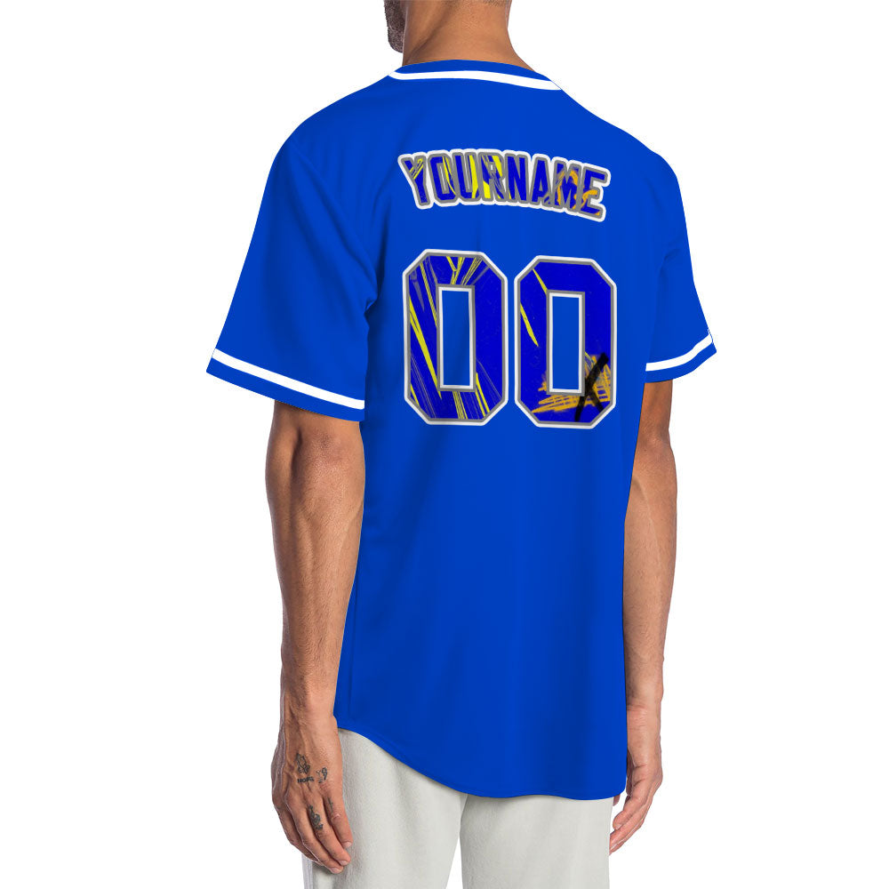 Custom Ink Green Blue Graffiti Baseball Jersey