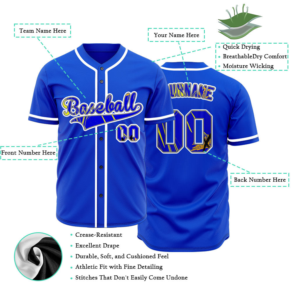 Custom Ink Green Blue Graffiti Baseball Jersey