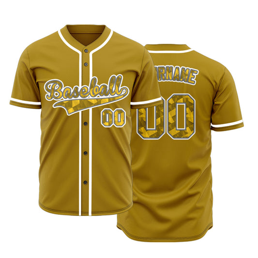 Custom Irregular Shape Yellow Baseball Jersey