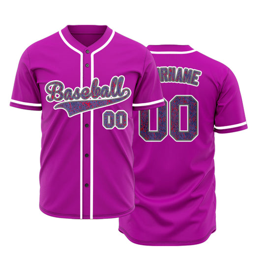 Custom Leaves Purple Red Baseball Jersey