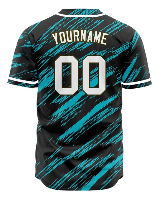 Custom Light Blue Black Slash Baseball Jersey