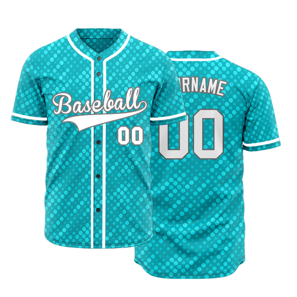 Custom Light Blue Dots Baseball Jersey