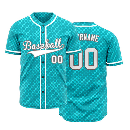 Custom Light Blue Dots Baseball Jersey