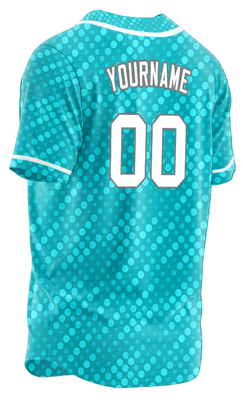 Custom Light Blue Dots Baseball Jersey