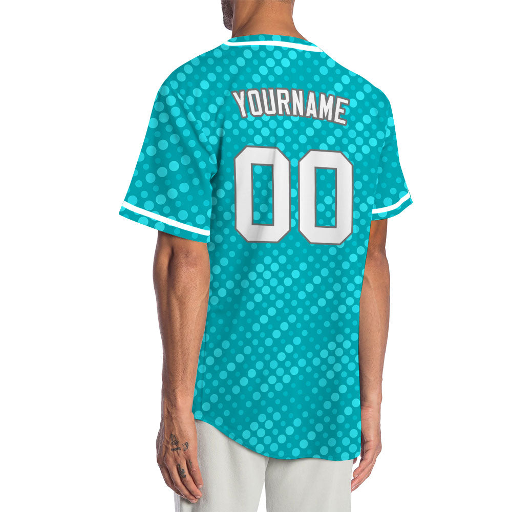Custom Light Blue Dots Baseball Jersey