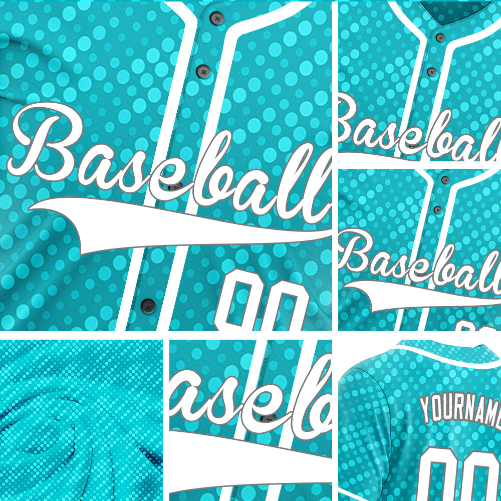 Custom Light Blue Dots Baseball Jersey