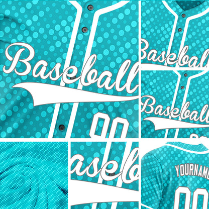 Custom Light Blue Dots Baseball Jersey