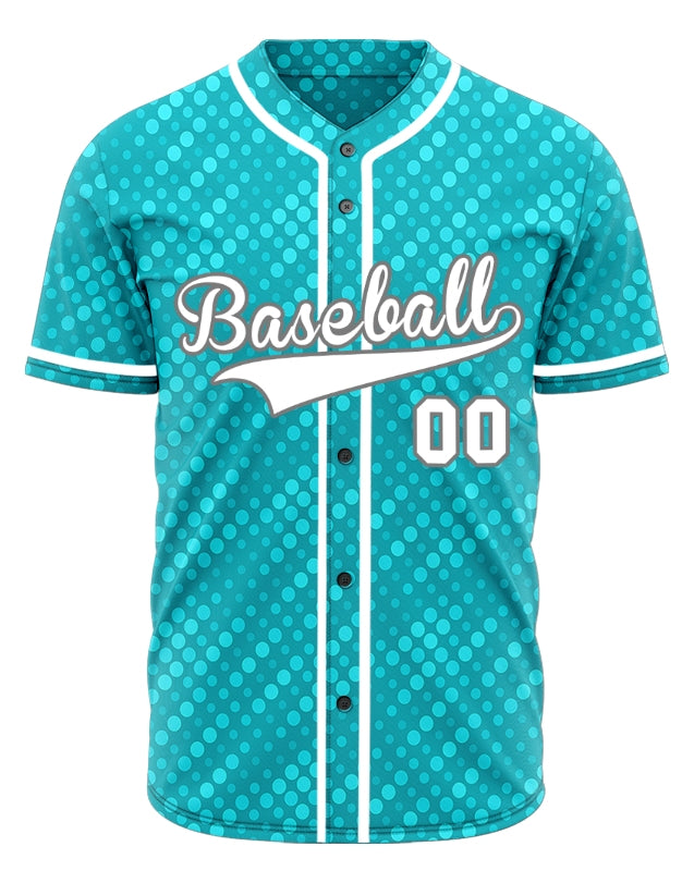 Custom Light Blue Dots Baseball Jersey