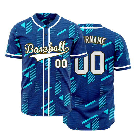 Custom Light Blue Parallelogram Baseball Jersey