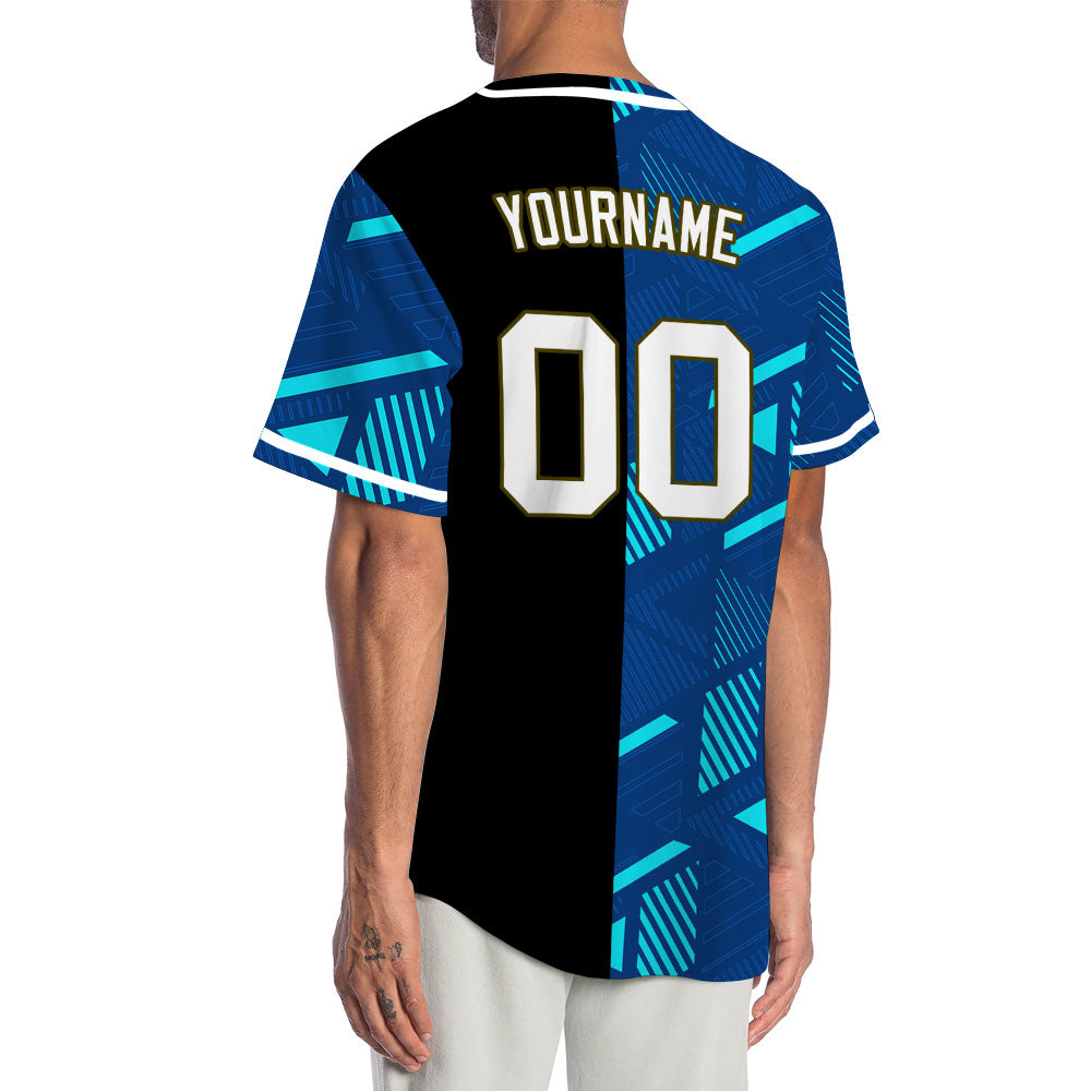 Custom Light Blue Parallelogram Half Baseball Jersey