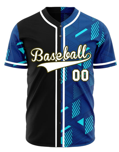 Custom Light Blue Parallelogram Half Baseball Jersey