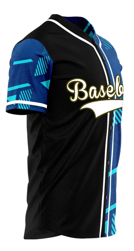 Custom Light Blue Parallelogram Half Baseball Jersey