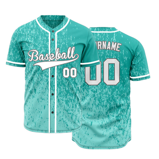 Custom Light Green Broken Baseball Jersey