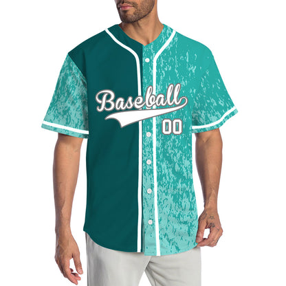 Custom Light Green Broken Half Baseball Jersey