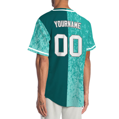Custom Light Green Broken Half Baseball Jersey