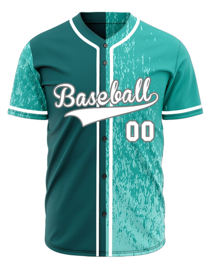 Custom Light Green Broken Half Baseball Jersey