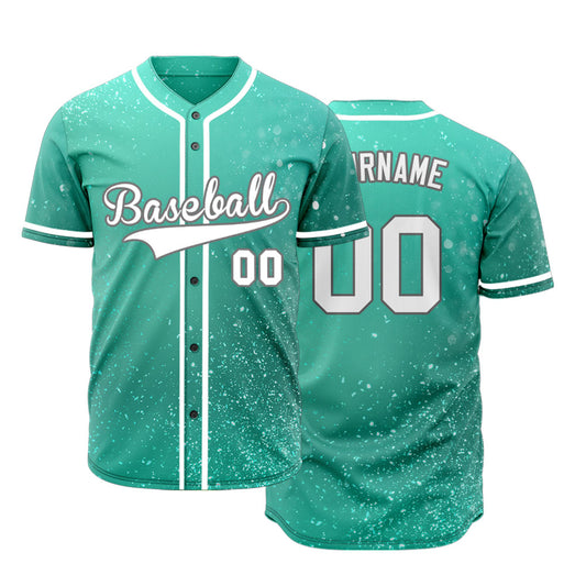 Custom Light Green Point Starry Sky Baseball Jersey