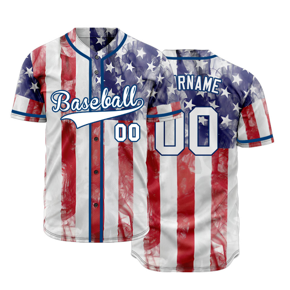 Custom Mist Flag Baseball Jersey
