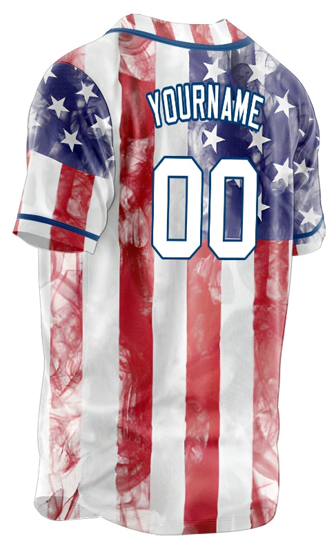 Custom Mist Flag Baseball Jersey