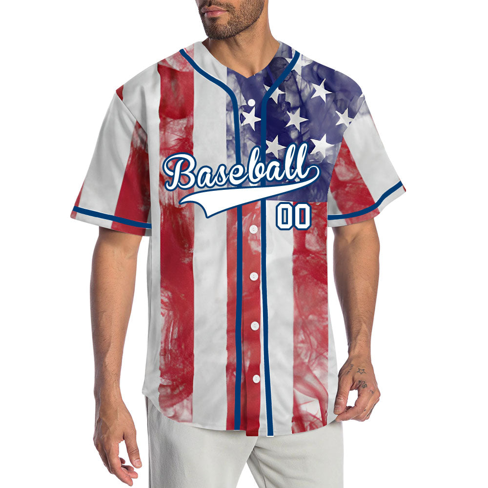 Custom Mist Flag Baseball Jersey
