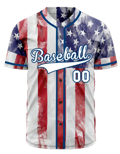 Custom Mist Flag Baseball Jersey
