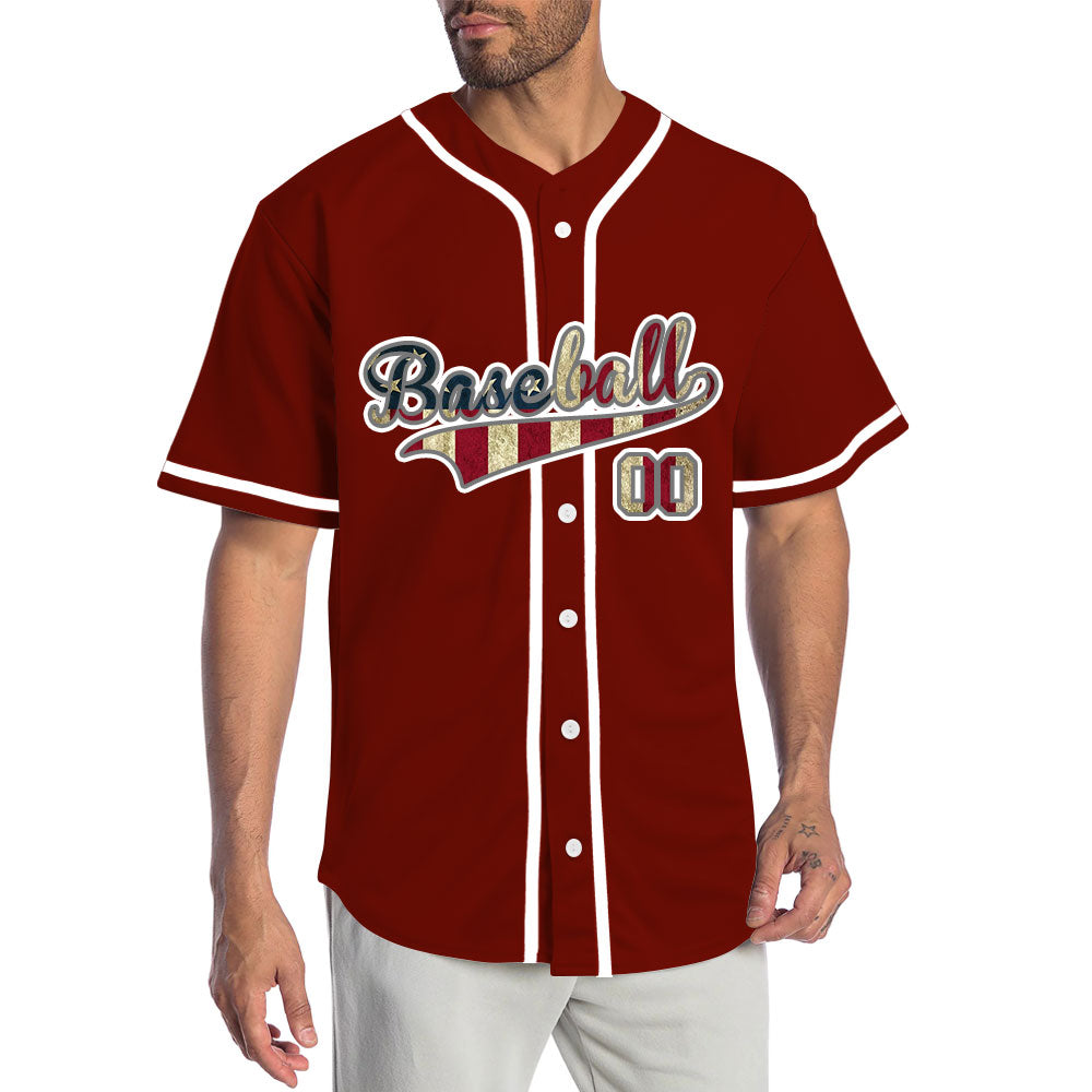 Custom Old Flag Red Baseball Jersey