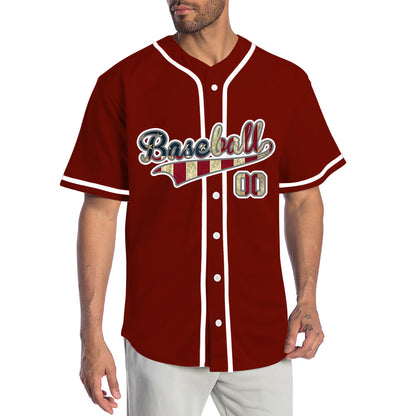 Custom Old Flag Red Baseball Jersey