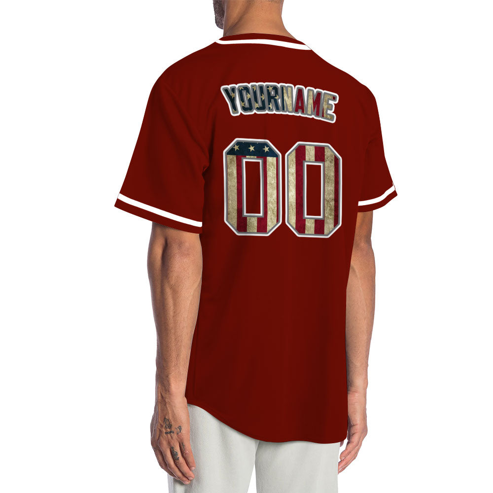 Custom Old Flag Red Baseball Jersey